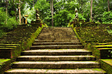 Buddha sculptures, Wat U-mong, Chiang Mai, Northern of Thailand