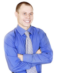Open smiling attractive young man