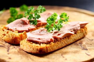 Bruschetta with liver pate