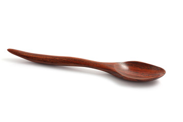 Wood spoon isolated in white background
