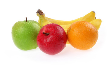 Fruits isolated on white background