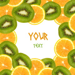 Sliced Kiwi fruit and citrus Orange