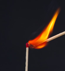 Matches igniting