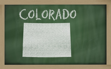 outline map of colorado on blackboard