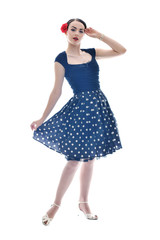 beautiful young woman isolated on white