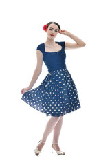 beautiful young woman isolated on white