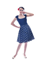 beautiful young woman isolated on white