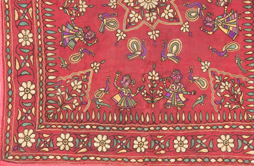 colorful embroidery on fabric, Rajasthan , India