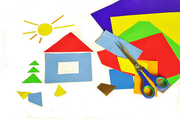 House made ​​of colored paper