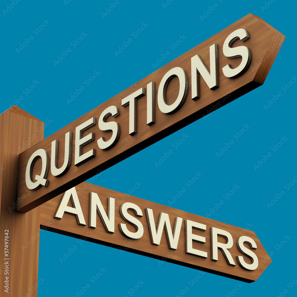 Poster questions or answers directions on a signpost