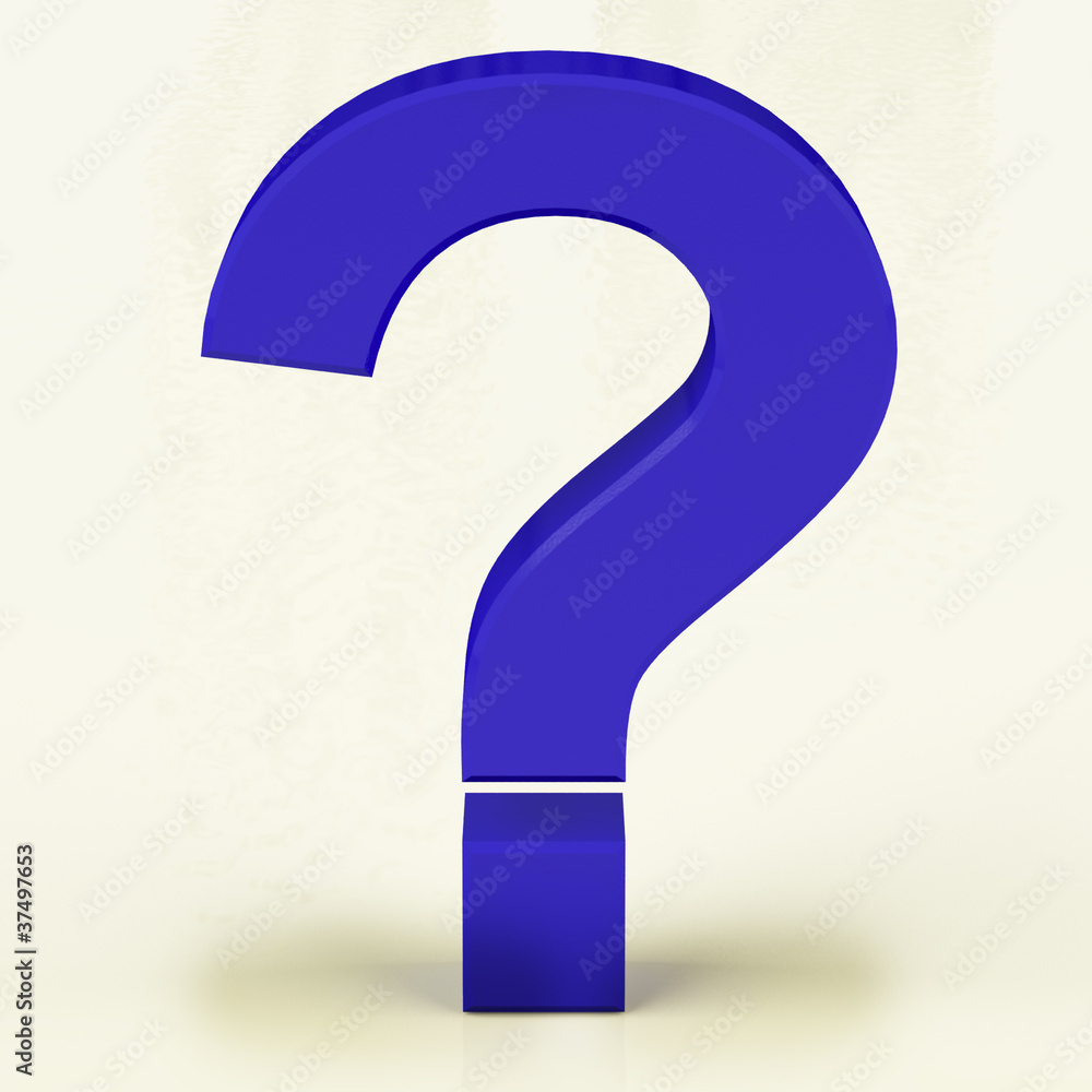 Poster blue question mark representing faqs or support