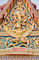 Narayana ride garuda sculpture textured at Wat Sirisaotong