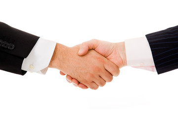 business people handshake on white background