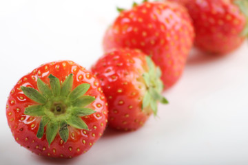 healthy red strawberries studio isolated