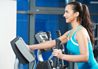 Fototapeta premium Happy woman with at training gym