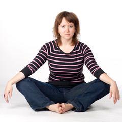 Fototapeta premium woman, white background, emotions