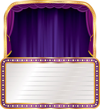 purple billboard stage