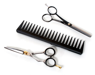 scissors and comb