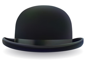 black bowler hat
