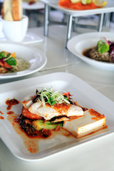 the dishes at restaurant