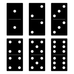 Domino black set vector illustration on white background