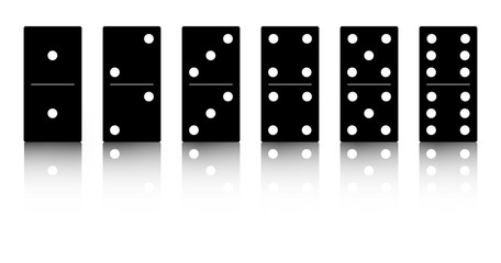 Domino black set vector illustration on white background