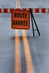 Roadblock sign
