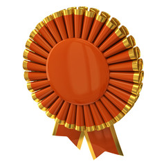 Blank award ribbon rosette 3d