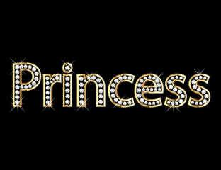 Princess lettergold and diamonds bling bling