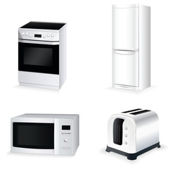 kitchen equipment vector icon set