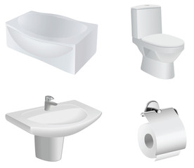 vector bathroom equipment set