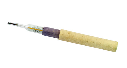 Thermometer in a cardboard case