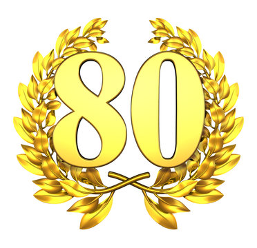 80 eighty number laurel wreath