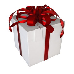 gift box on the white background. 3d illustration. Isolated
