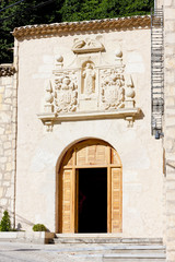 close up of church in Cuenca, Castile-La Mancha, Spain