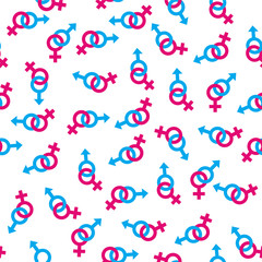Seamless  with  man and woman symbols