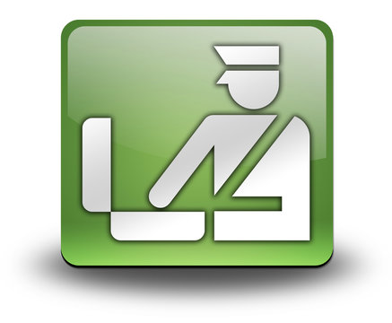 Green 3D Effect Icon "Customs Symbol"