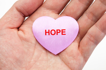 Pink heart and hope