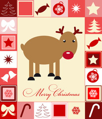 Fototapeta na wymiar Christmas card with deer
