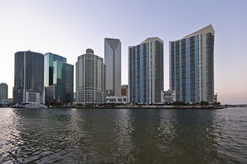downtown miami in late afternoon