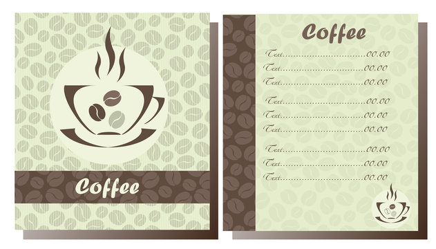 Set of two templates Coffee shop menu
