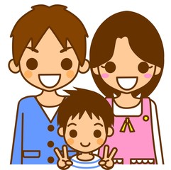 家族　親子　イラスト