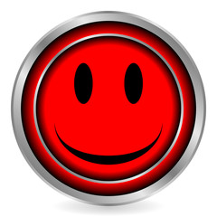 Smile face red circle icon