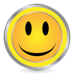 Fototapeta premium Smile face yellow circle icon