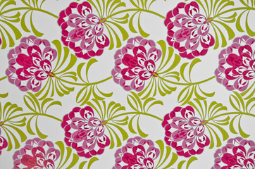 Flower painting textured on a wall