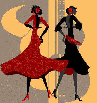 two flamenco dancers