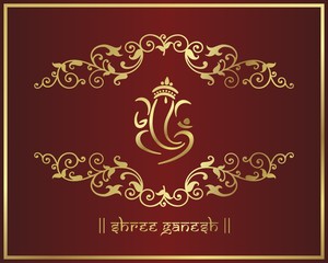 Ganesha , Hindu wedding card design, Rajasthan, India