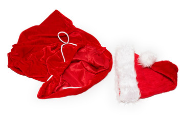 Santa's cap and bag