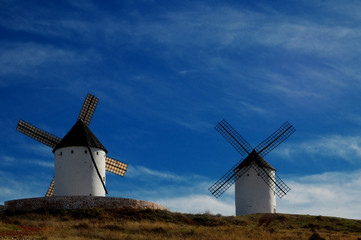 Fototapeta na wymiar Historical Spanish windmills