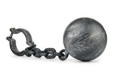 Metal shackles isolated on the white